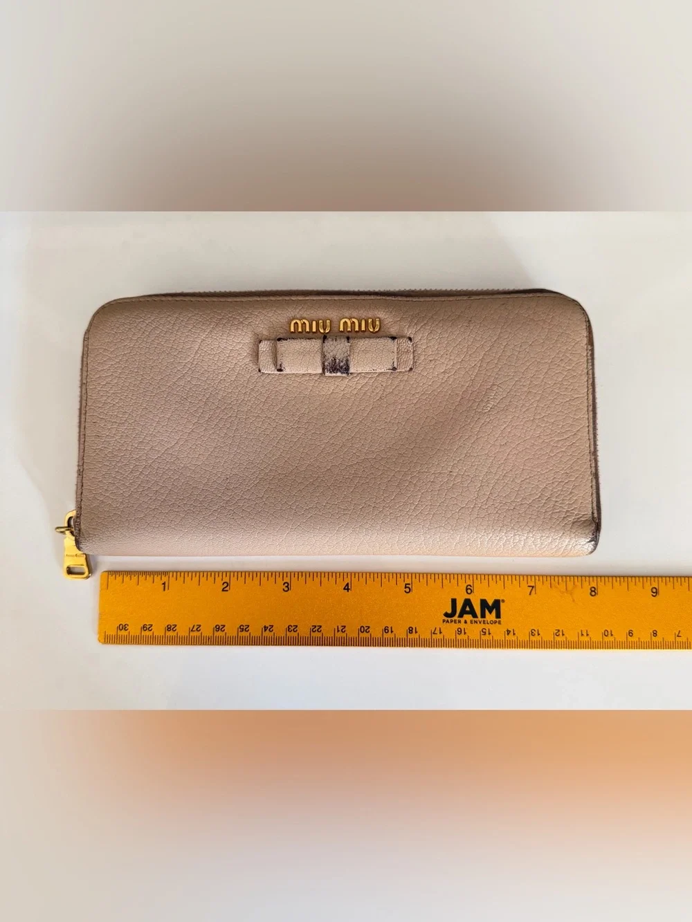 miu miu Wallet Ribbon Long Powder Pink Blush Beige Limited Ed. COA 2016 Full Set